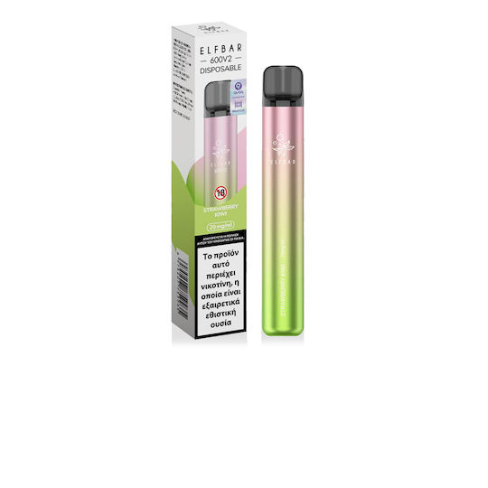 Elf Bar 600 V2 Țigară Electronică De Unică Folosință Strawberry Kiwi 2ml 20mg Roșie