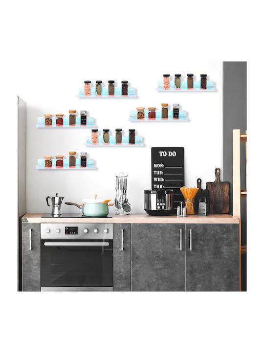 Multicolour Wall Shelves (6 Pieces) 38x10x4.8cm