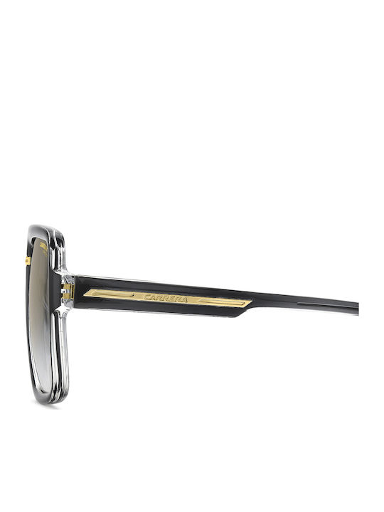 Carrera Victory Unisex Sunglasses With Black Horn-Rimmed Frame And Grey Lens 09/S I46/86