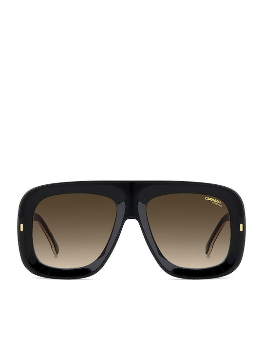 Carrera Unisex Sunglasses With Black Horn-Rimmed Frame And Grey Gradient Lens FLAGLAB 18 2M2/HA