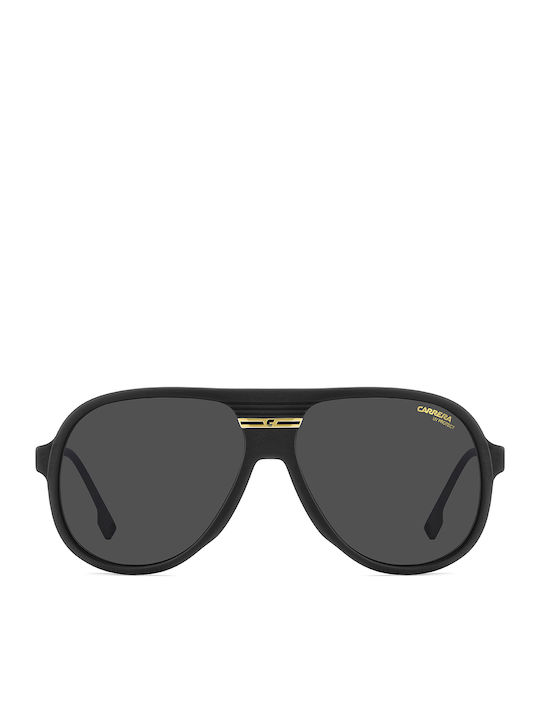 Carrera Unisex Sunglasses with Black Horn-Rimmed Frame and Grey Lenses 07/S I46/IR