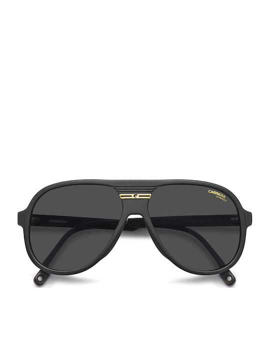 Carrera Unisex Sunglasses with Black Horn-Rimmed Frame and Grey Lenses 07/S I46/IR