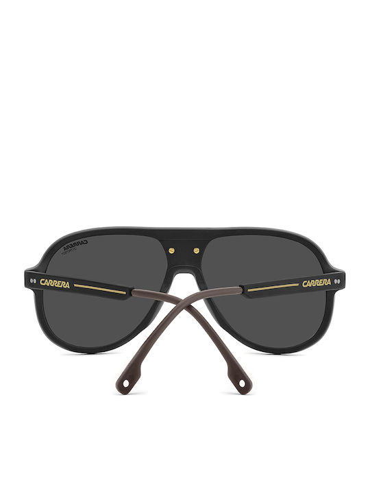 Carrera Unisex Sunglasses with Black Horn-Rimmed Frame and Grey Lenses 07/S I46/IR