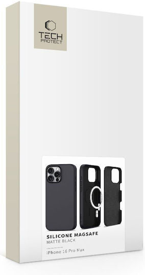 Tech-Protect Matte Back Cover Silicone Black (iPhone 16 Pro Max)