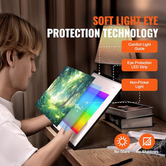 Vevor A3 LED Light Board USB Powered Tracing Pad 3 Level Dimmable Brightness