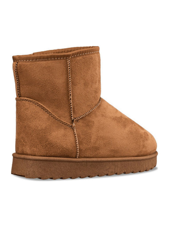 Women's Ankle Boots with Fur Brown