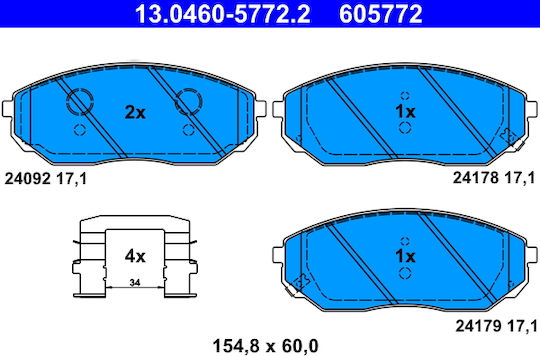 Placute de frana Kia Sorento I JC ATE 13046057722