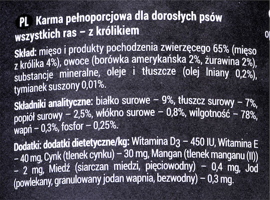 Dolina Noteci Rafi Влажна Храна за Кучета в Може да с Заек без Зърнени 400гр