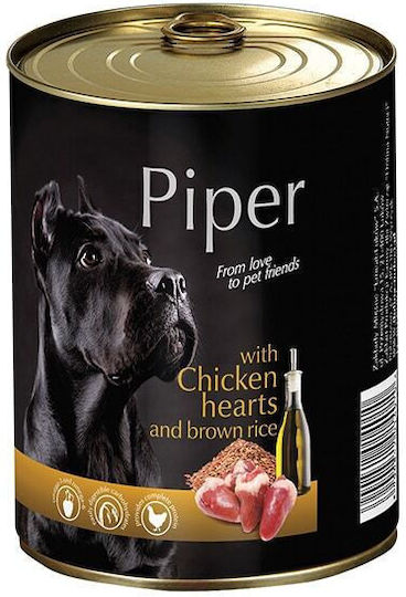 Dolina Noteci Piper Wet Food Dogs in Cans with Chicken Grain-Free & Gluten-Free 800gr Chicken hearts with spinach