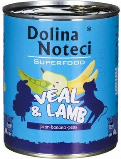 Dolina Noteci Superfood Wet Food Dogs in Cans with Lamb and Calf Grain-Free & Gluten-Free 800gr