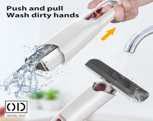 Hand Mop Automatic Liquid Self-stopping System Cleaning Windows Furniture Multisurfaces Removes Water Dust Hair Dirt 2 Sponges Included In Package Origin