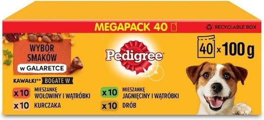 Pedigree Vital Protection Mix Flavours Hrană Umedă pentru Câini în Pliculeț cu Carne 40x100gr