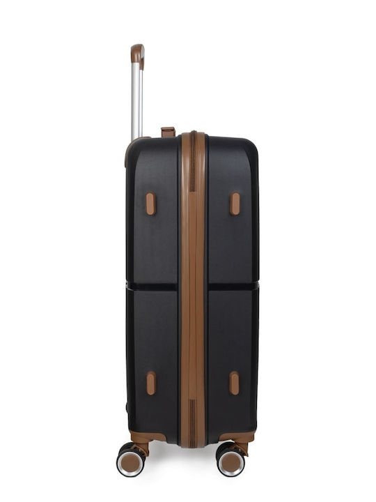 Newcom Travel Suitcases Hard Black with 4 Wheels Set of 3pcs N1596