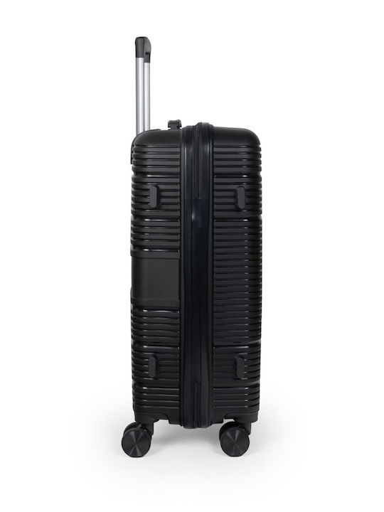 Newcom Hard Black Suitcases with 4 Wheels Set 3pcs