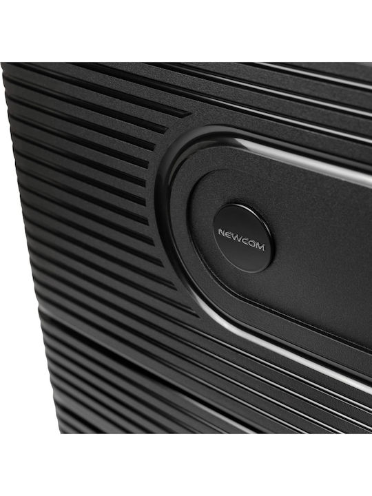 Newcom Mittlerer Hartschalen-Reisekoffer Schwarz mit 4 Rädern Höhe 64cm