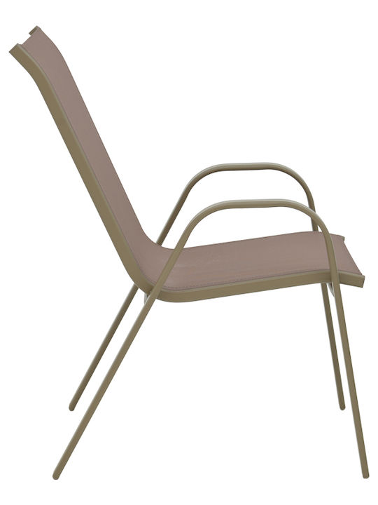 Scaun De Exterior Metalic Calan Șampanie 55x75x90 Cm