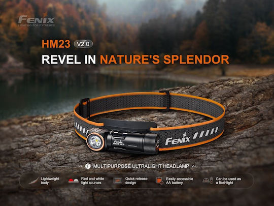 Fenix Φακός Κεφαλής LED IP68 με Μέγιστη Φωτεινότητα 300lm Hm23