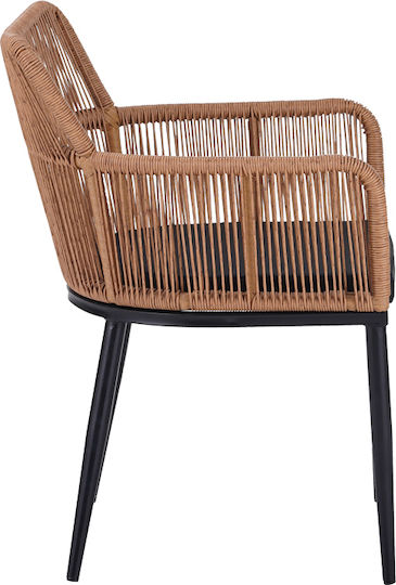 Outdoor Armchair Rattan Naoki Natural Shade with Cushion 59x62.5x78cm