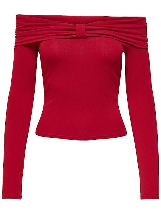 Fayola Women's Blouse Off-Shoulder Long Sleeve Red