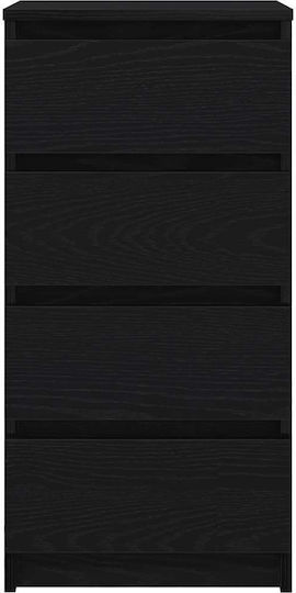 Sertar De Birou Din Lemn Negru 37.5x35x76cm