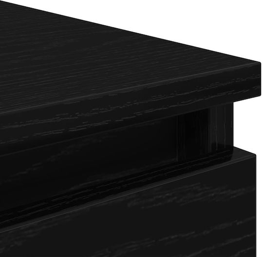 Sertar De Birou Din Lemn Negru 37.5x35x76cm