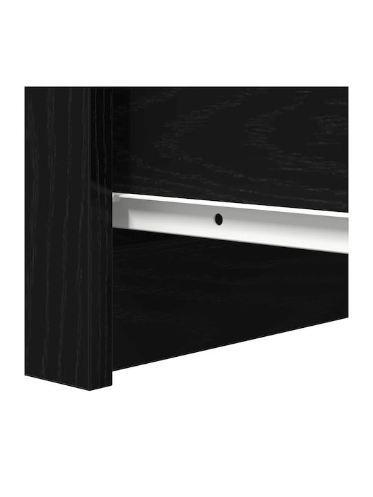 Office Storage Chipboard Drawer Black Velvet-Black Metal L37.5xW35xH76cm