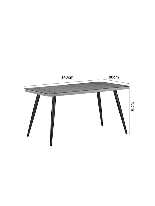 Masa Masa de lounge pentru spații exterioare Rattan cu suprafață din sticlă Naoki Natural 140x80x78buc