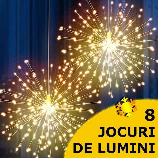 300 Lămpițe LED 4m. Alb cald tip Focuri de artificii 1buc