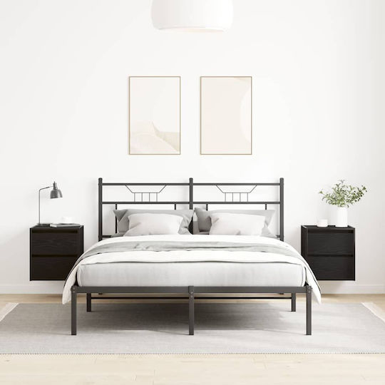 Vidaxl Wall-Mounted Bedside Tables 2 Pcs Black Oak 38x34x40cm Black