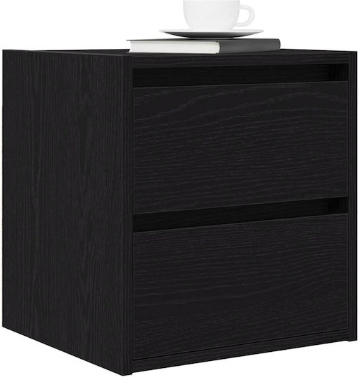 Vidaxl Wall-Mounted Bedside Tables 2 Pcs Black Oak 38x34x40cm Black