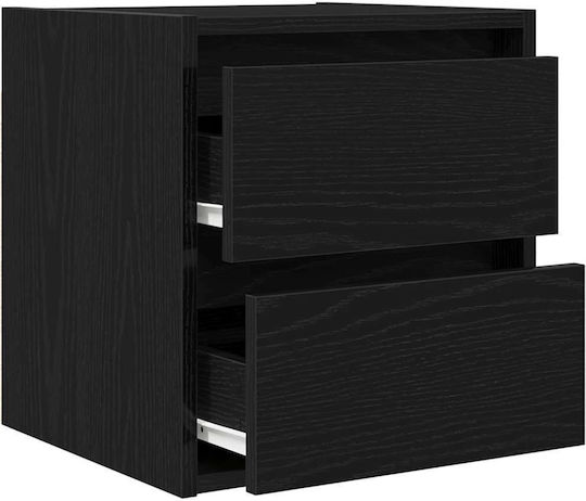 Vidaxl Wall-Mounted Bedside Tables 2 Pcs Black Oak 38x34x40cm Black
