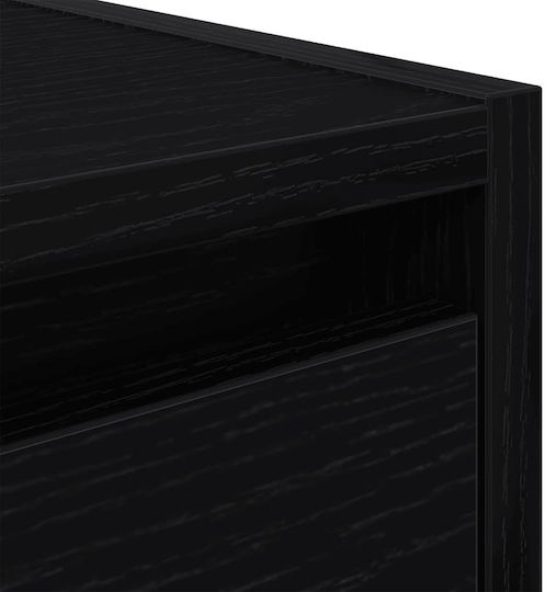 Vidaxl Wall-Mounted Bedside Tables 2 Pcs Black Oak 38x34x40cm Black