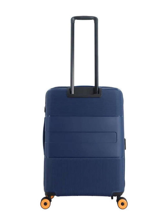 Discovery Mittlerer Reisekoffer Hartschalen Blau mit 4 Räder Höhe 65cm