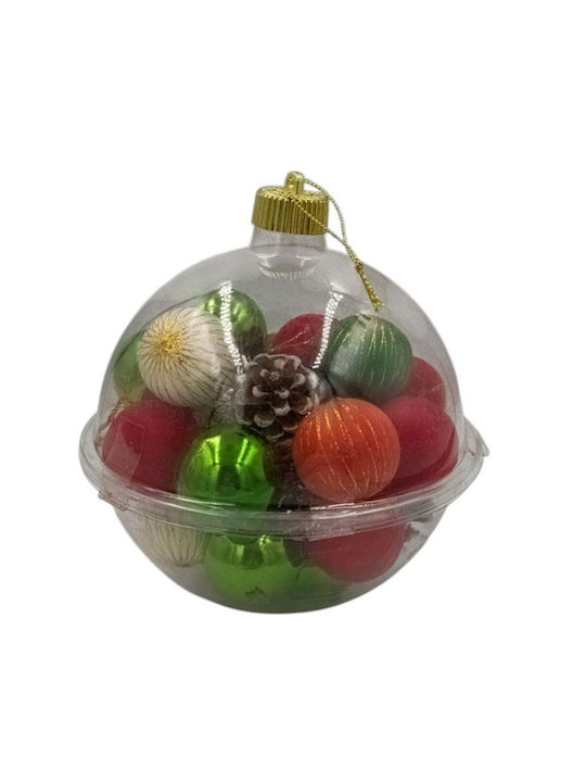 Desene Ornament suspendat Glob Plastic Transparent Set 22buc