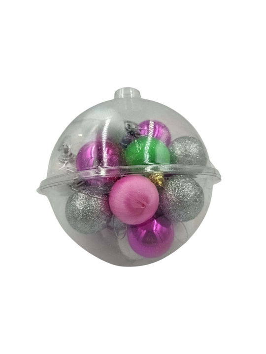 Desene Ornament suspendat Glob Plastic Transparent Set 22buc