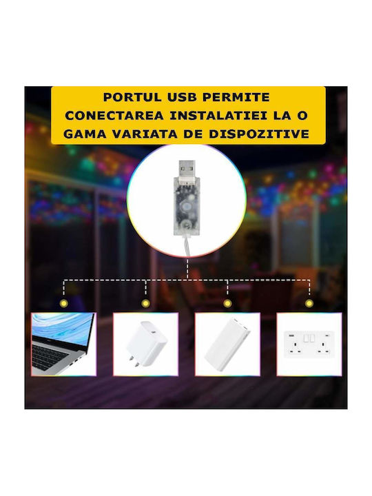 110 Lichterketten LED 10m. Mehrfarbige USB in Zeichenfolge 1Stück