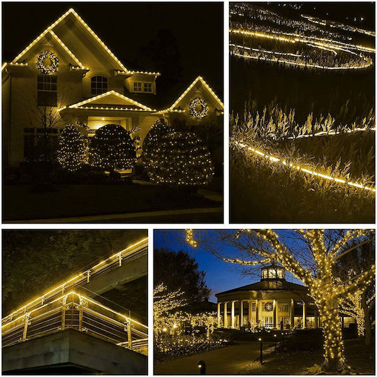Țeavă luminată 1008 Becuri 220V Alb cald cu Programe 42m IP65