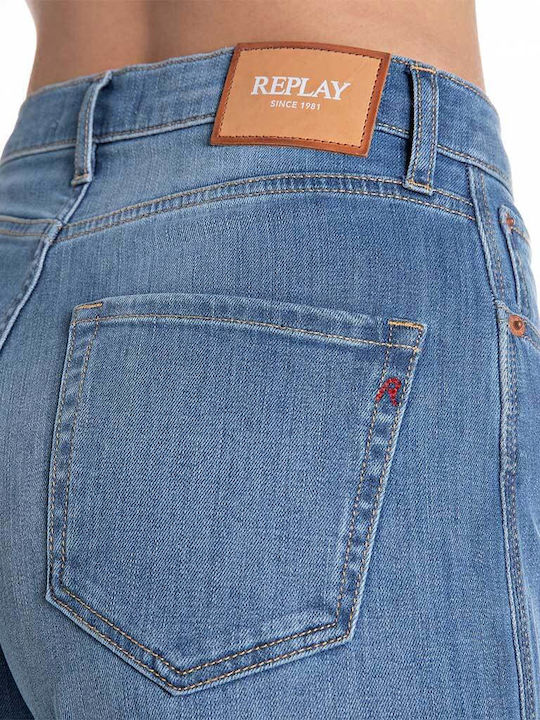 Keida High Waist Women's Jean Trousers in Balloon Line Light Blue