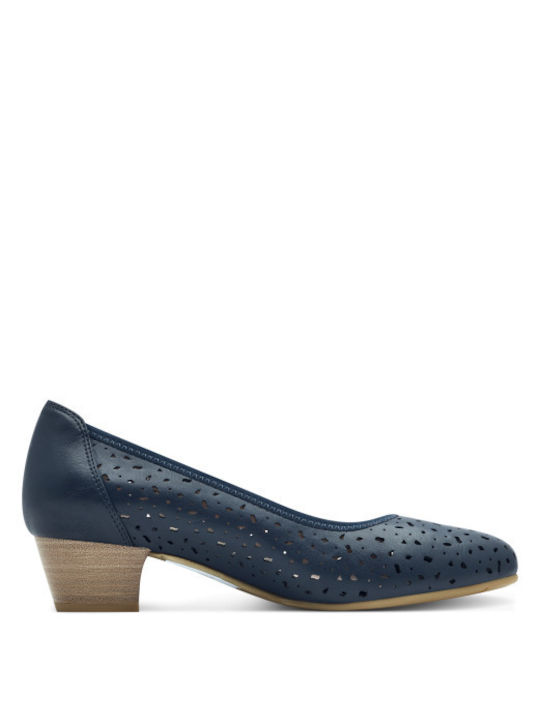 Jana Anatomic Synthetic Leather Blue Heels