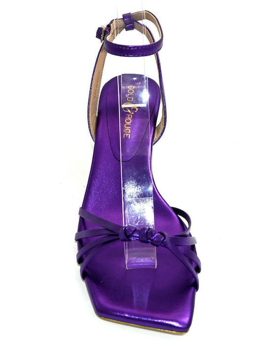 Leather Sandals Purple