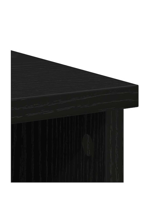 Sideboard Wooden with Drawers Black Oak, Black 101x35x76cm