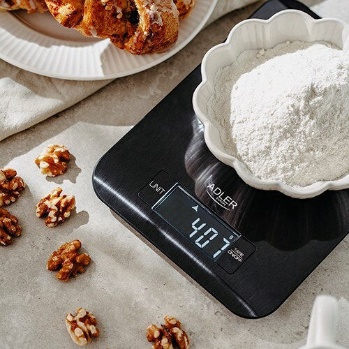 Adler Ψηφιακή Ζυγαριά Κουζίνας έως 5kg Μαύρη