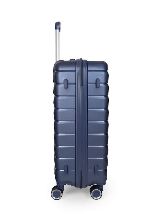 Newcom Reise Koffer Hart Blau Maximale Höhe 76cm mit 4 Räder Set 2 Stück