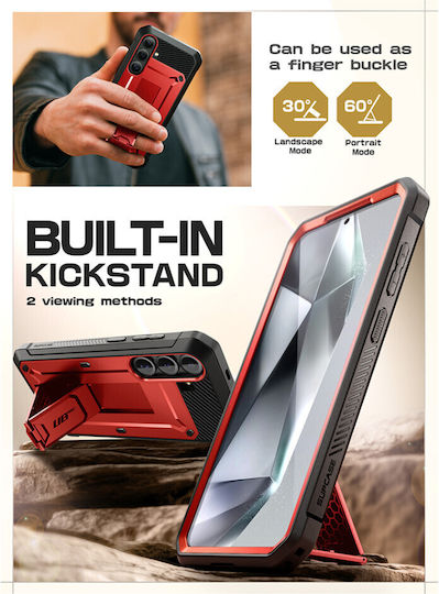 Supcase Unicorn Beetle Pro Umschlag Rückseite Silikon Rot (Galaxy S25)