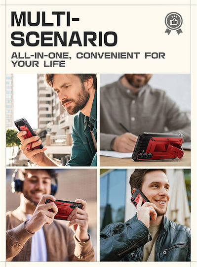 Supcase Unicorn Beetle Pro Umschlag Rückseite Silikon Rot (Galaxy S25)