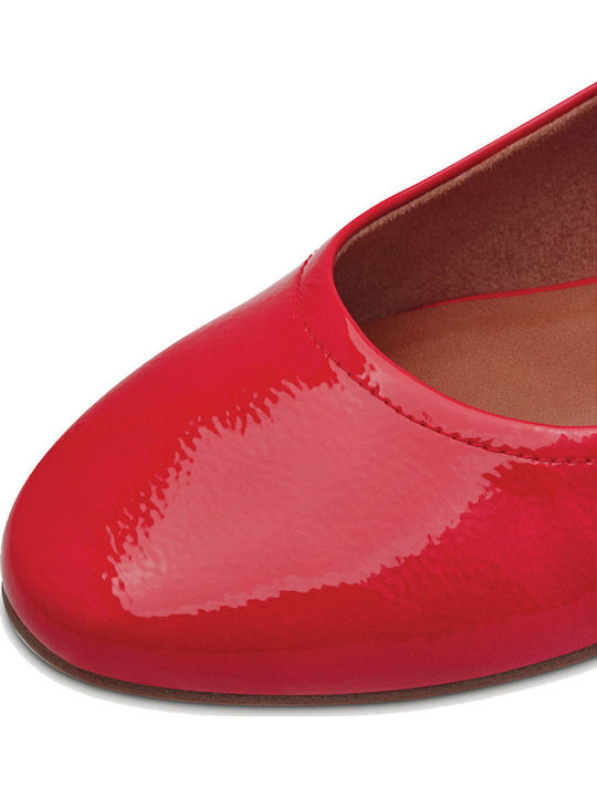 Damen Ballerinas Spitz zulaufend Rote