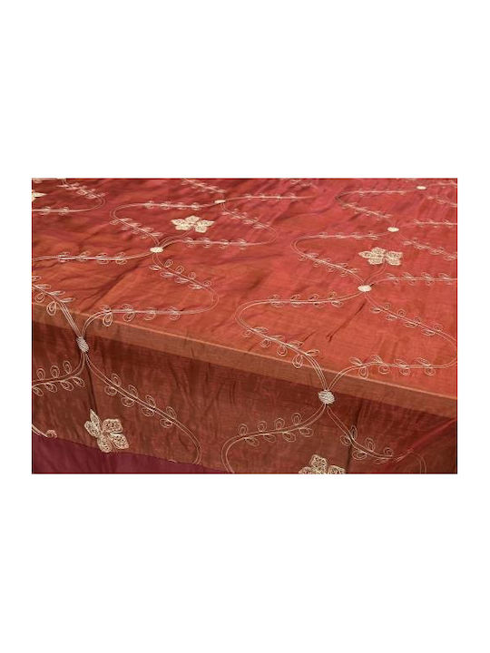 Tablecloth Voile Embroidery Elodie Bordeaux 140x180 140x180 Lh2037502-1