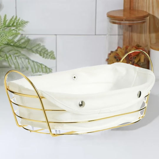 Bread Basket Metallic Gold 26x19cm