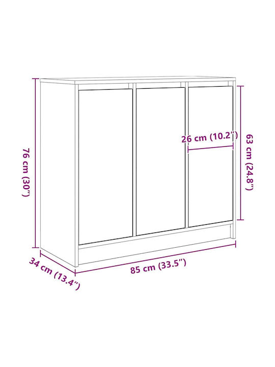 Шкаф Офис Кафяв 85x34x76см