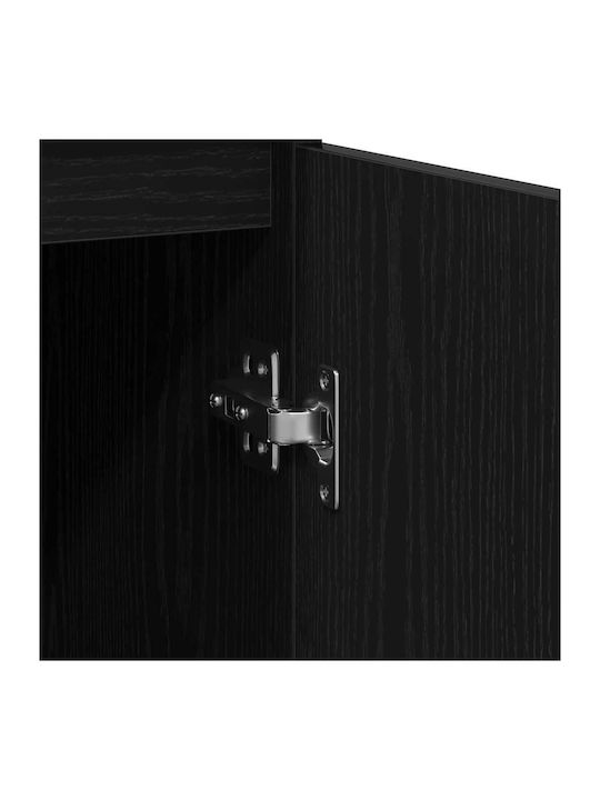 Office Storage Chipboard Cabinet Black Oak L57xW34xH76cm